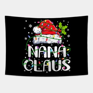 Nana Claus Christmas Lights Pajama Family Matching Tapestry