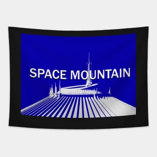 Space Mountain blue and white design Tapestry