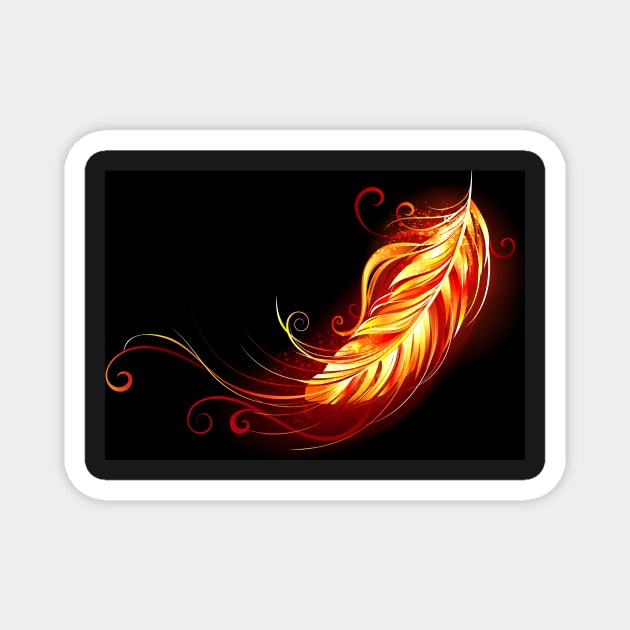 Flaming Feather Magnet by Blackmoon9