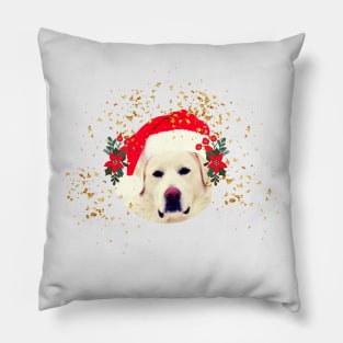 Christmas White Dog Pillow
