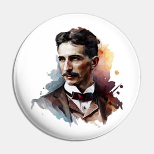 NIKOLA TESLA WATER COLOR PORTRAIT Pin