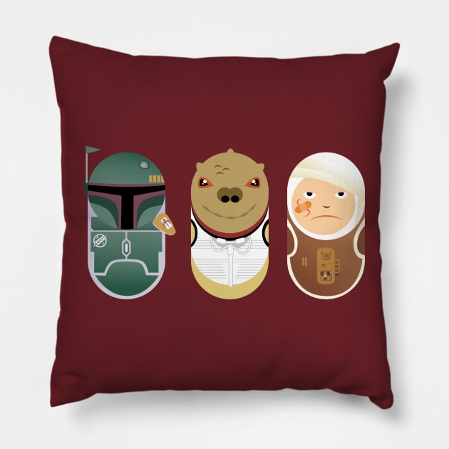 Bounty Hunters Capsule Designs Pillow by GoodOneWah