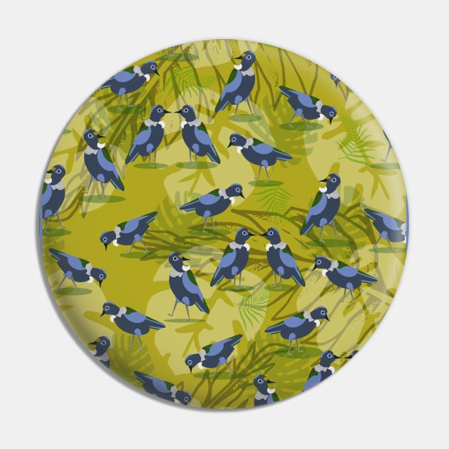 Tui Bird Pattern Pin by mailboxdisco