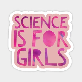 Science Is For Girls Pink Space Nebula Design Magnet