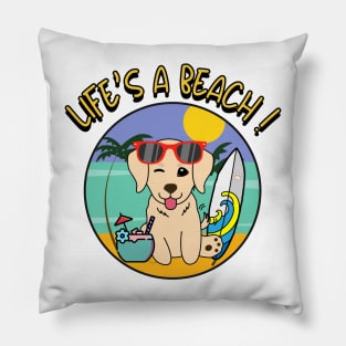 Life's a beach Golden Retriever Pillow