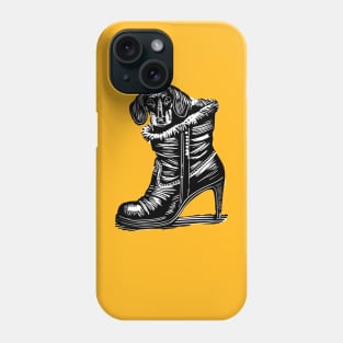 Dachshund Dog on a boot Phone Case