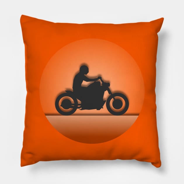 Biker paper cut design Pillow by SanTees