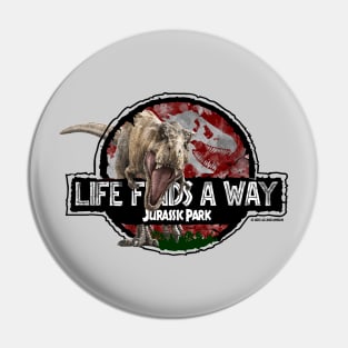 "Life Finds a Way" - Dr Ian Malcolm Jurassic Quote - T-Rex Pin