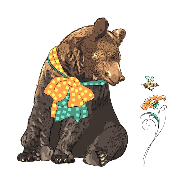 Cartoon hipster bear by kavalenkava