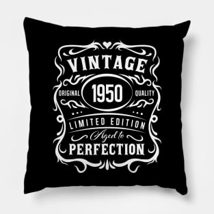 1950 Birthday Design! Vintage birthday design! Aged to Perfection! Pillow