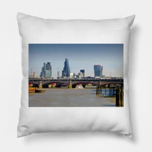 London Cityscape Blackfriars Bridge England Pillow