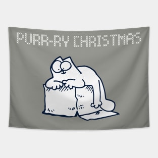 Simon's Cat Purry Christmas Red Tapestry