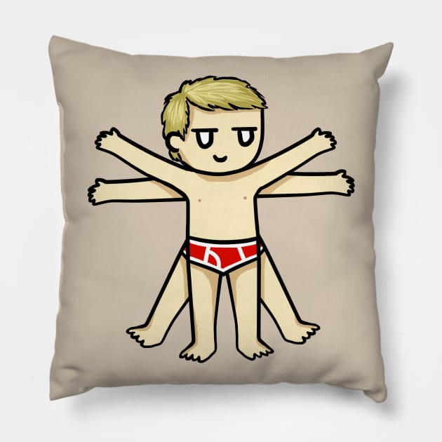 Vitruvian John Pillow by AshAroha