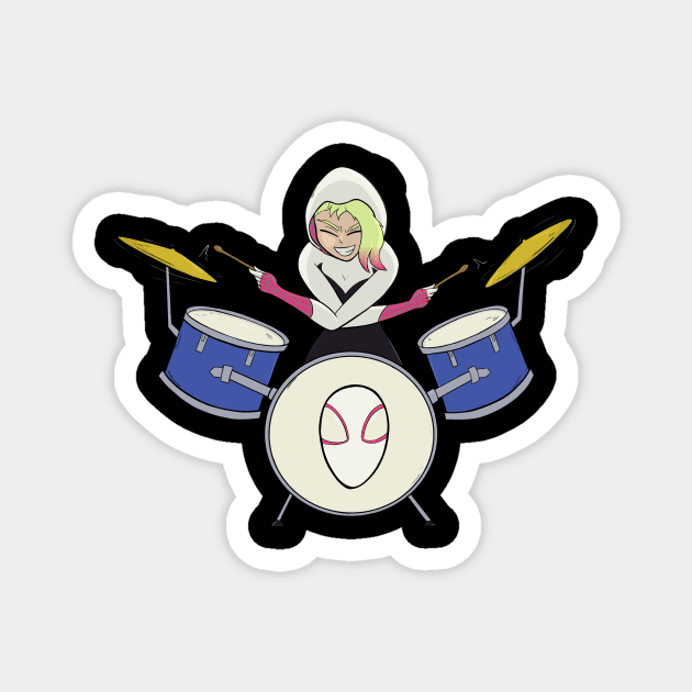 Gwen drumming Magnet by huggbees93