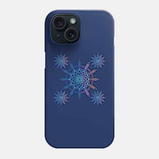 Multicoloured dreamcatcher and paisley motif pattern with mandala design illustrations Phone Case