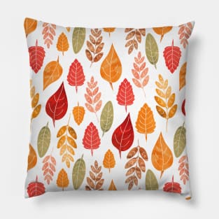 Painted Autumn Leaves Pattern Pillow
