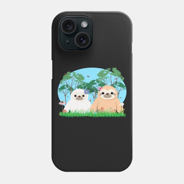 Super Cute Sloth couple Phone Case by Danion