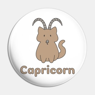 Capricorn Cat Zodiac Sign with Text Pin