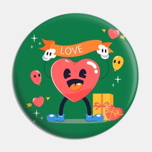 Love Heart Valentine Cartoon Pin