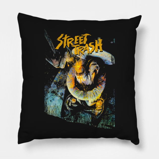 Street Trash 80s Cult Classic Horror Movie Pillow by darklordpug