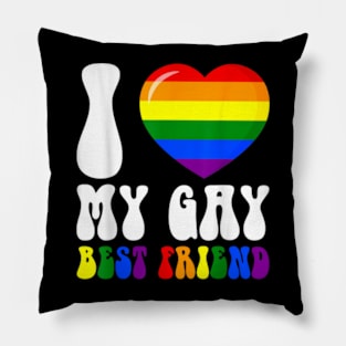 I Love My Gay Best Friend Heart Lgbt Gay Pride Flag Rainbow Pillow