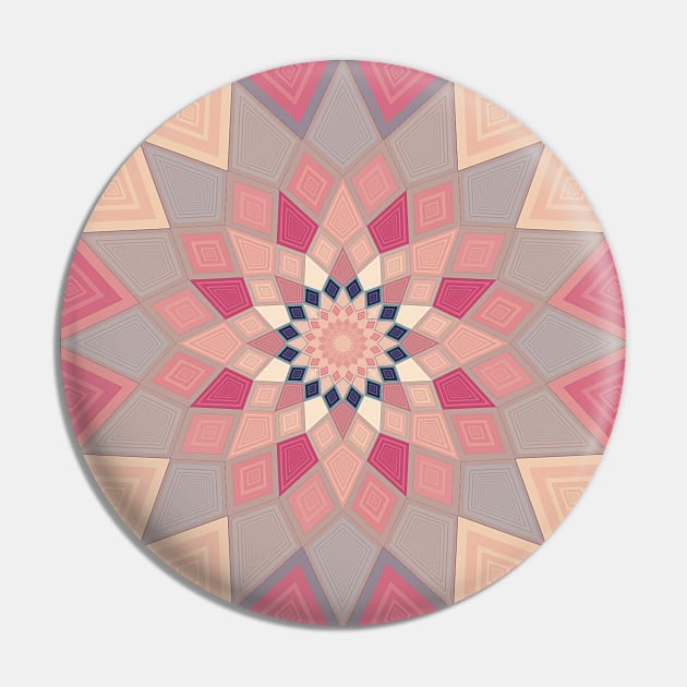 Pastel pink mandala circle Pin by Bailamor