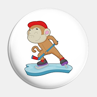 Monkey Field hockey Hockey stick Sports Pin