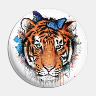 Tiger & Butterfly Pin