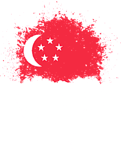 Chaotic Singapore Flag Splatter Skull Magnet