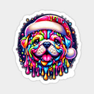 Colorful melting Xmas Dog #2 Magnet