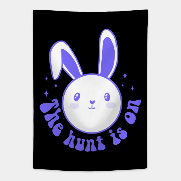 The hunt is on cute easter egg hunt design Tapestry by Yarafantasyart