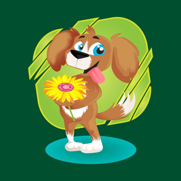 Lovely Puppy Holding Daisy by PatrioTEEism