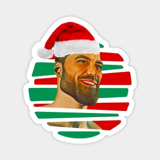 Christmas Gigachad Santa Hat Magnet