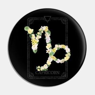 Floral Zodiac Sign: Capricorn Pin