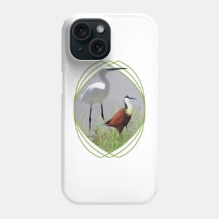 Little Egret and African Jacana are Birds in Kenya / Africa Phone Case