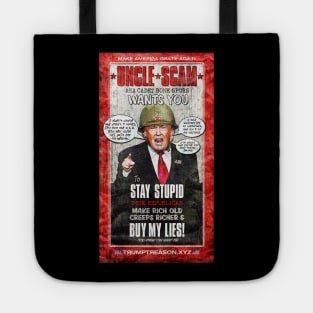 UNCLE SCAM WANTS YOU - The Donald Trump Cadet Bone Spurs Recruiting Poster - Humorous AntiTrump Mashup of Famous "Uncle Sam Wants You" War of 1812 War-era Poster - Trump as Criminal Traitor for Putin/Russia - Sure to Get Laughs and Drive Trumpers Crazy! Tote