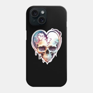 Colorful Heart Shaped Skull Phone Case
