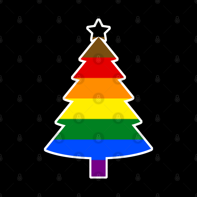 Christmas Tree LGBT Flag People of Color PRIDE Rainbow by aaallsmiles