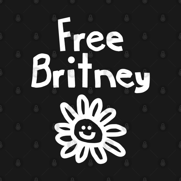 Free Britney Daisy Smiley Face White by ellenhenryart