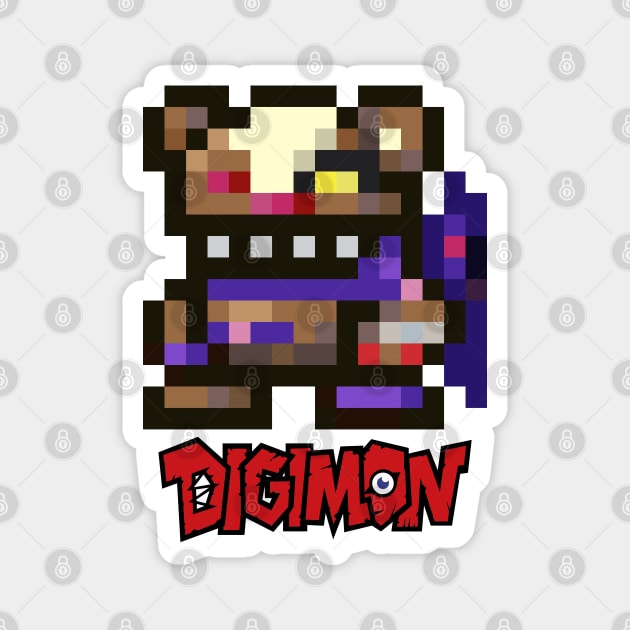 digimon shinmonzaemon pixel - Digimon - Magnet | TeePublic