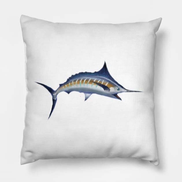 Lone Marlin Pillow by PeggyNovak