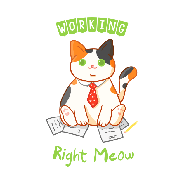 Cat at work by Ebidcheese