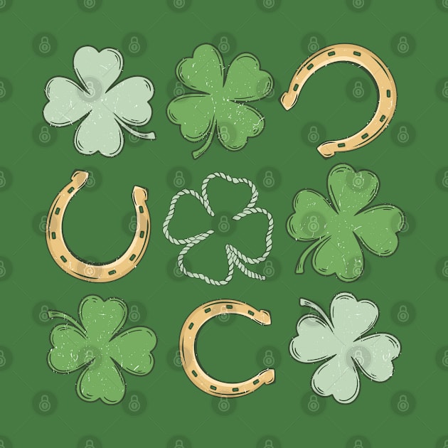 Western St Patricks Day Shamrock Irish Luck Horseshoes Country by JDVNart