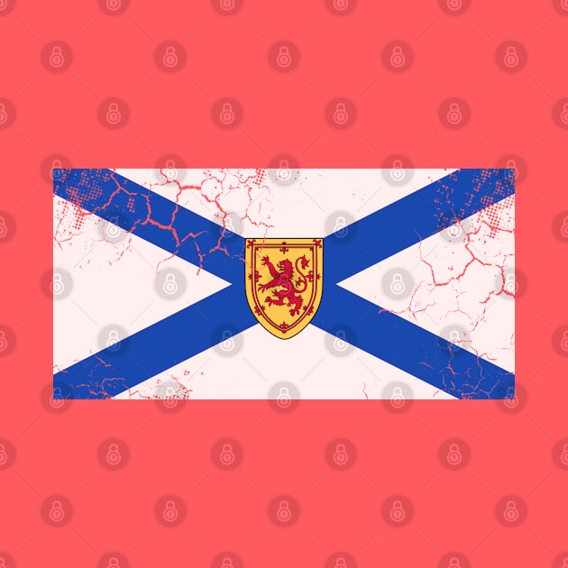 Nova Scotia Flag Canada Vintage Fade by E