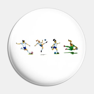 Women's football players Pin