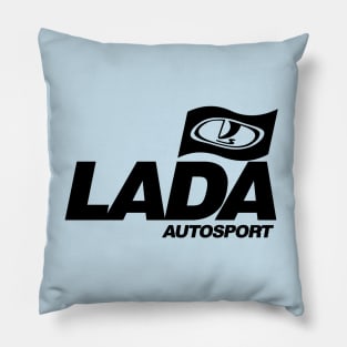 Lada Autosport with flag logo (black) Pillow