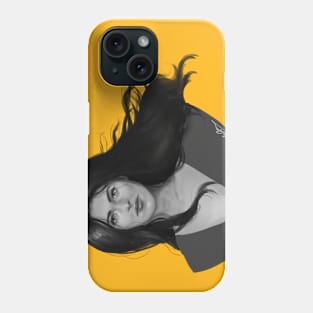 Woman painterly greyscale portrait Phone Case