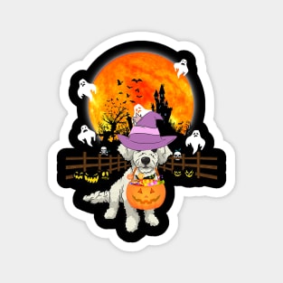 Poodle Dog Witch Halloween Pumpkin Magnet