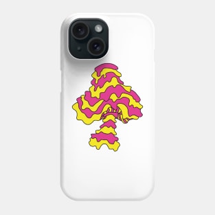 The Perfect Mushroom: Exotic Trippy Drippy Wavy Pink and Yellow Stripes Contour Lines Phone Case