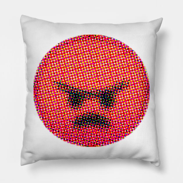 Emoji: Angry (Pouting Face) Pillow by Sinnfrey